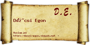 Décsi Egon névjegykártya